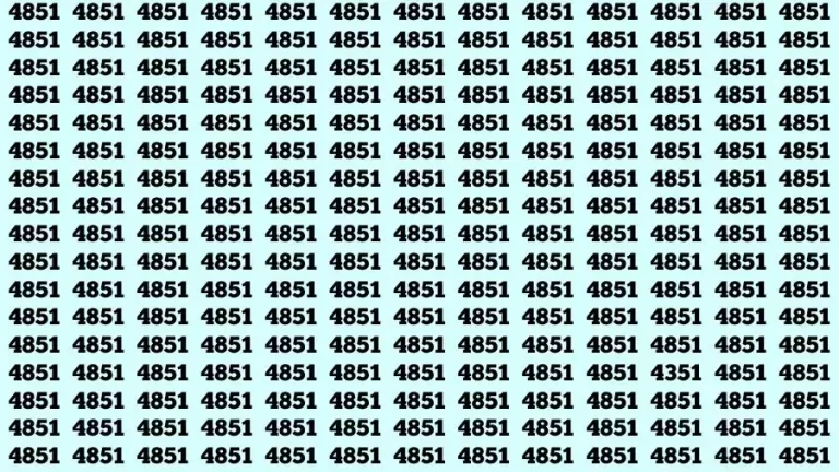 Optical Illusion Eye Test: If you have Eagle Eyes Find the Number 4351 in 18 Secs