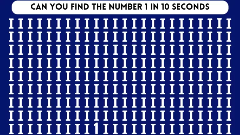 Observation Find it Out: Only People With Eagle Eyes Can Find the number 1 in 10 Secs