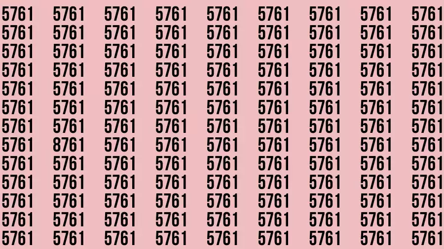 Brain Test: If you have Eagle Eyes Find the Number 8761 among 5761 in 15 Secs