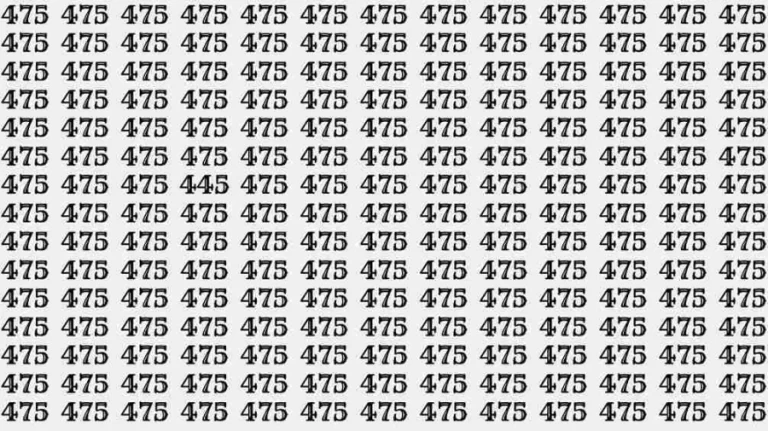 Optical Illusion Challenge: If you have Hawk Eyes Find the number 445 among 475 in 9 Seconds?