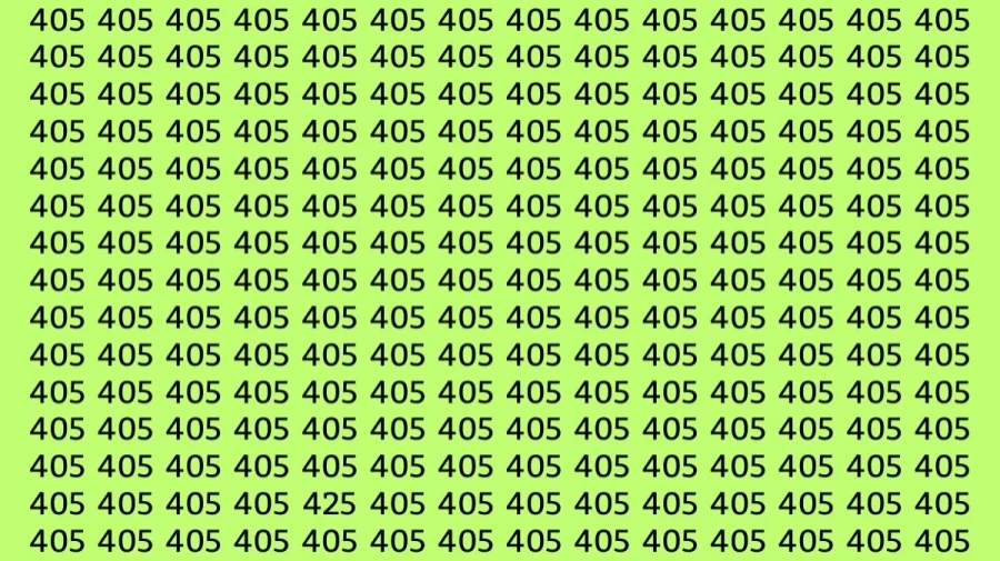 Observation Skill Test: If you have Sharp Eyes find the Number 425 among 405 in 15 Secs