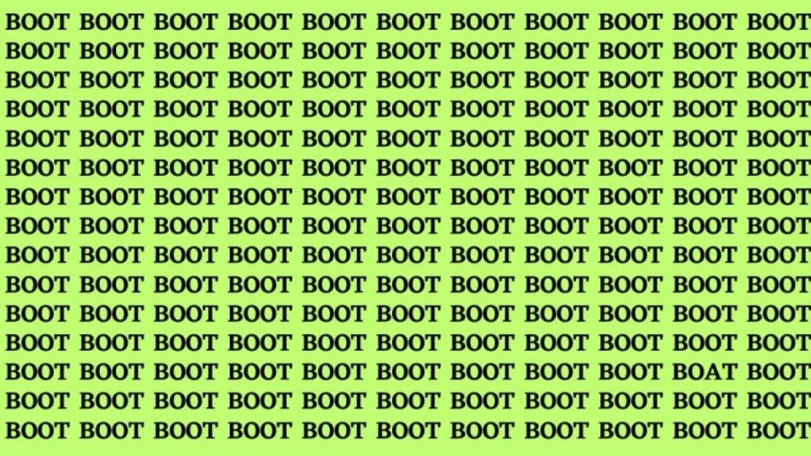 Brain Test: If you have Eagle Eyes Find the Word Boat among Boot in 15 Secs