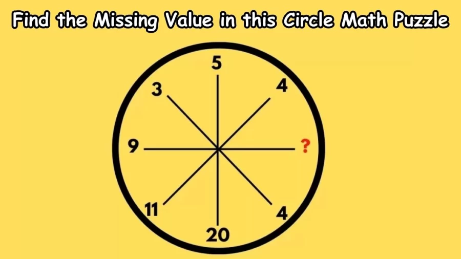 Brain Teaser - Find the Missing Value in this Circle Math Puzzle