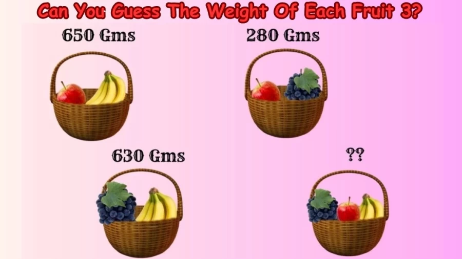 Brain Teaser Math Test: Can You Guess The Weight Of Each Fruit 30 Secs?