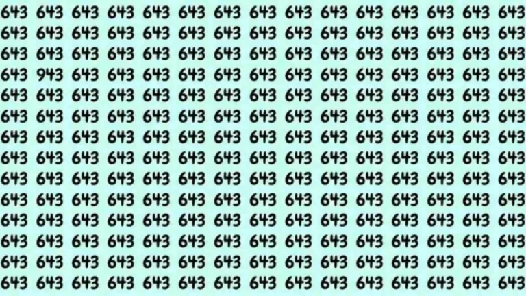 Optical Illusion: If you have eagle eyes find 943 among 643 in 8 Seconds?